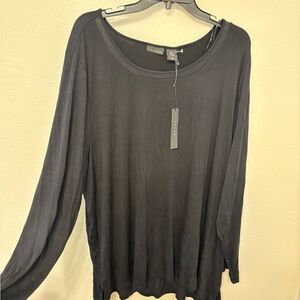 Tahari black Long Sleeve Top